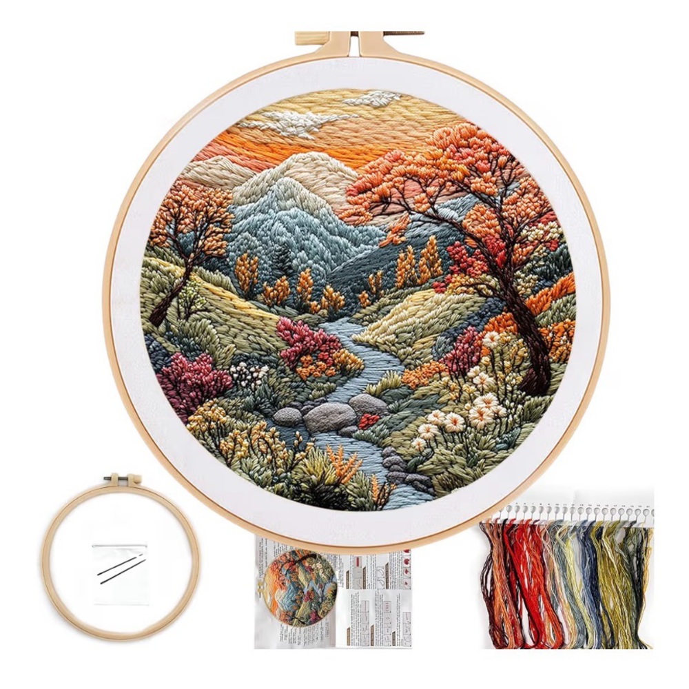 Embroidery Kit with Hoop - Multicolor